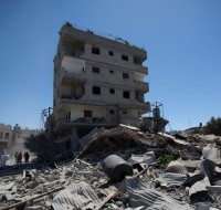 Immeuble détruit à Gaza, le 22 juillet 2014