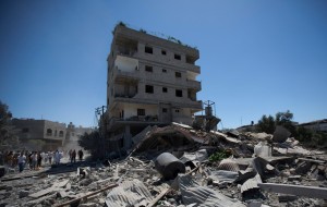 Immeuble détruit à Gaza, le 22 juillet 2014