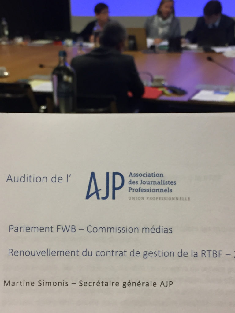 Contrat de gestion de la rtbf : audition de l'AJP