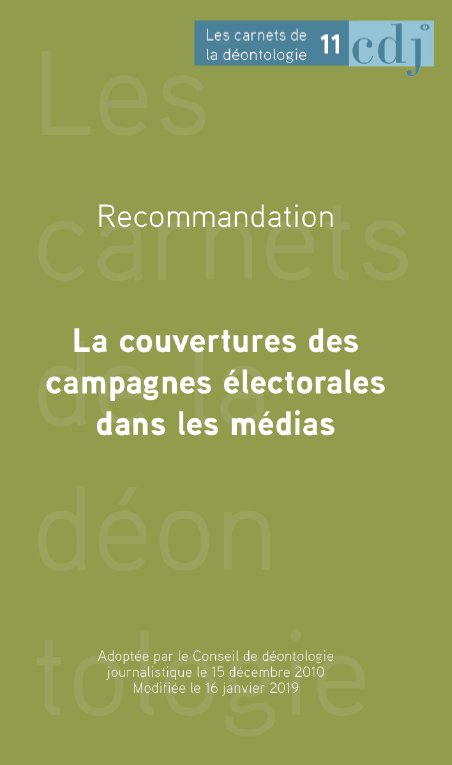 Recommandation sur la couverture des campagnes électorales dans les médias 